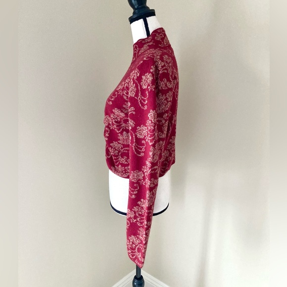 NWT Anthropologie Floral Ruched Mock Neck Sweater Size M - Picture 10 of 15